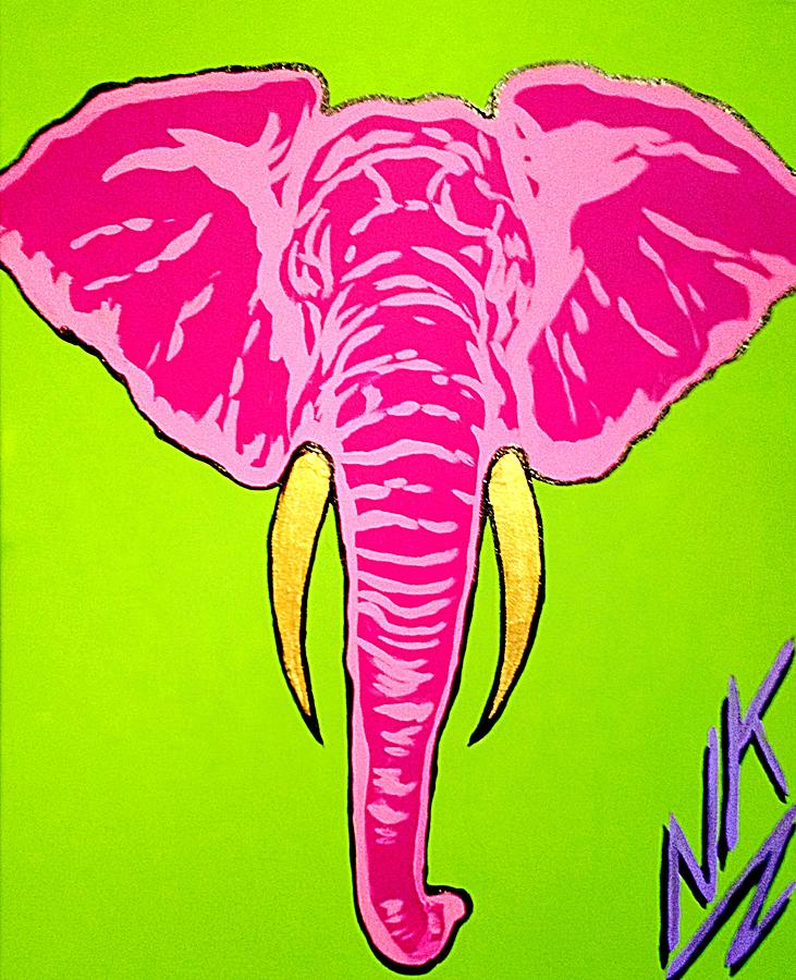 Pink Elephant Painting by Nevets Killjoy