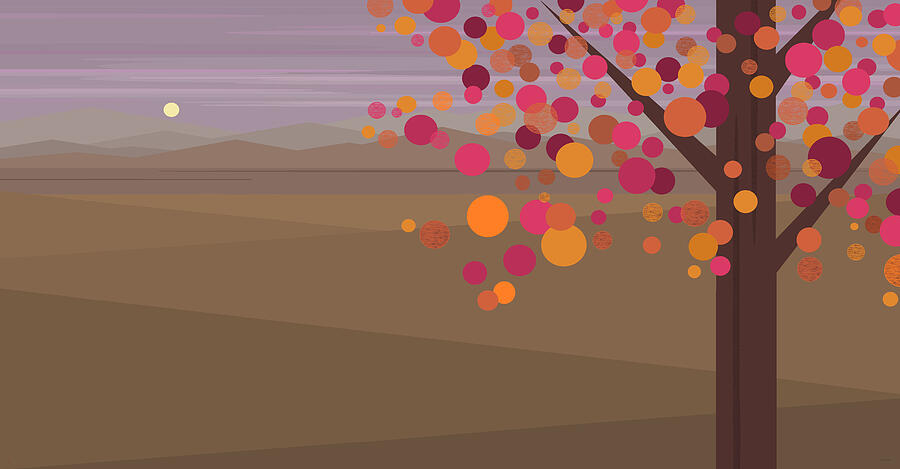 Pink Evening Tree Digital Art by Val Arie