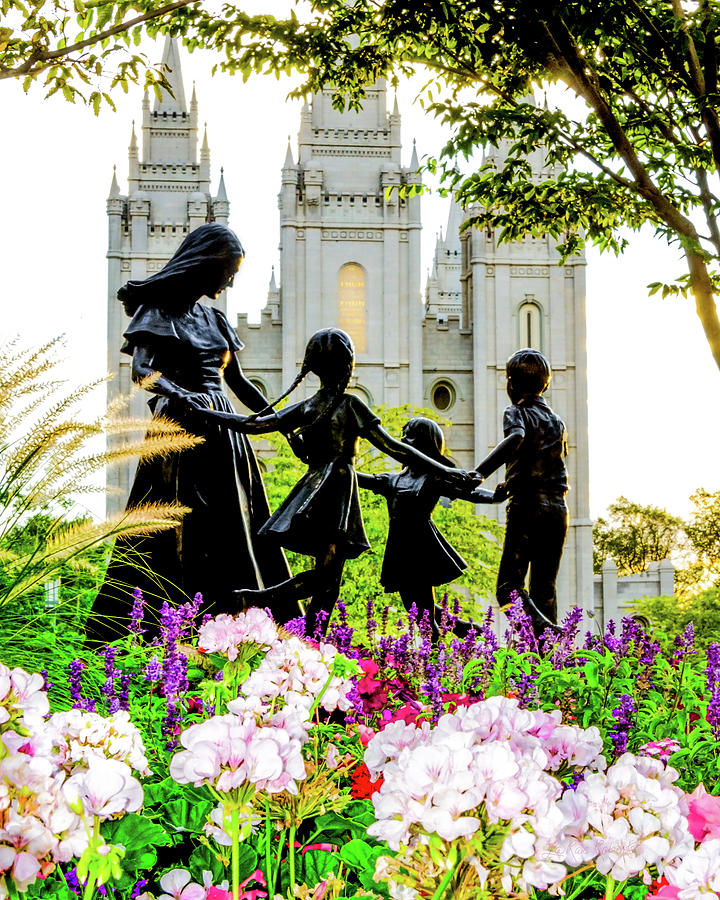 Pink Family SLC Temple Photograph by La Rae  Roberts