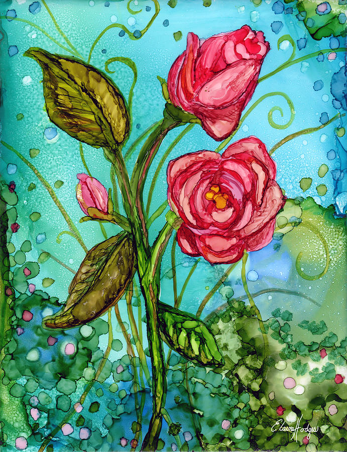 Pink Fantasy Roses Painting