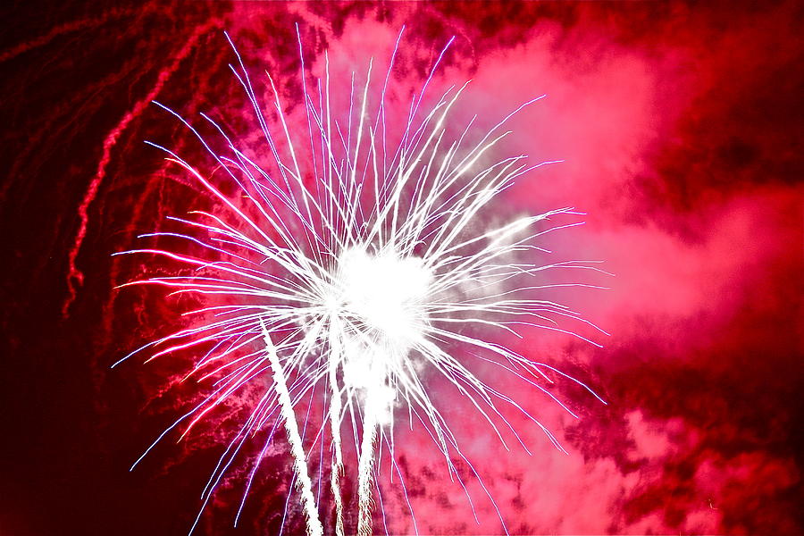 Pink Fireworks Photograph by Diana Hatcher
