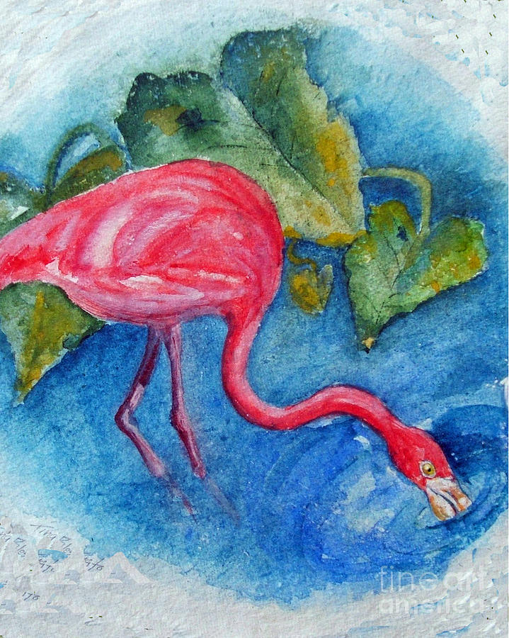 Pink Flamingo Painting by Doris Blessington