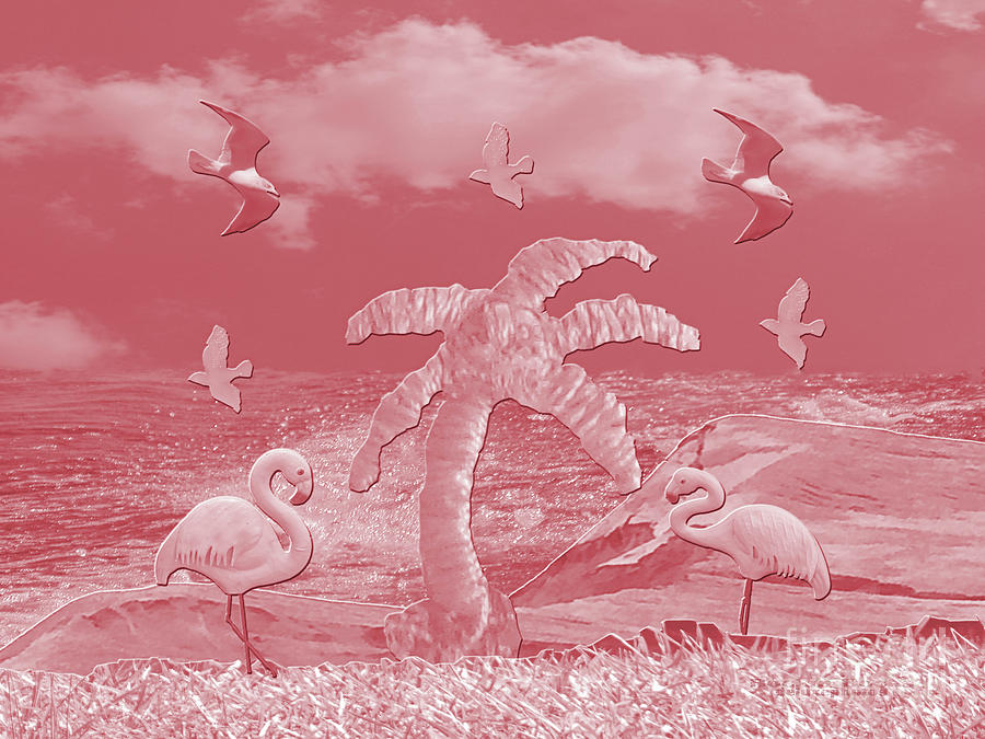 Pink Flamingos Palms Photograph by Rockin Docks Deluxephotos
