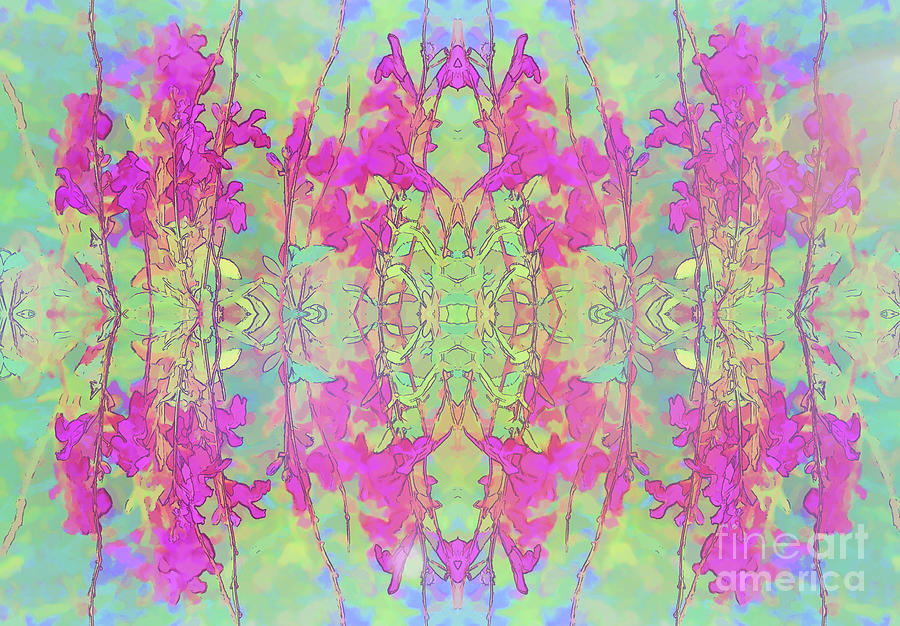 Pink Floral Abstract Digital Art by Linda Phelps