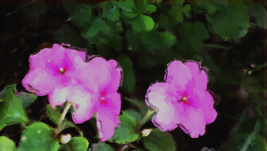 Pink Floral Watercolor Photograph by David Lane