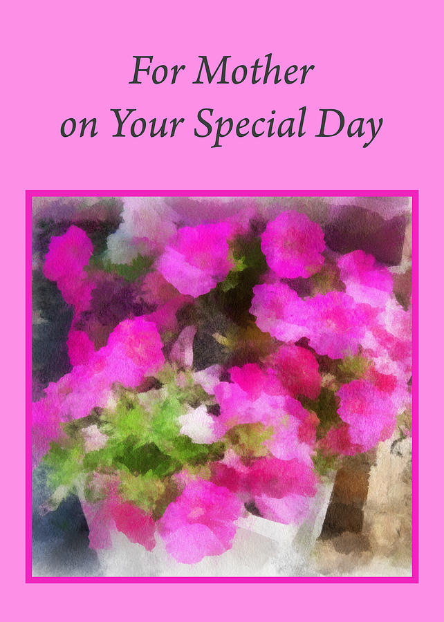 Pink Flower Card for Mother Digital Art by Donald S Hall