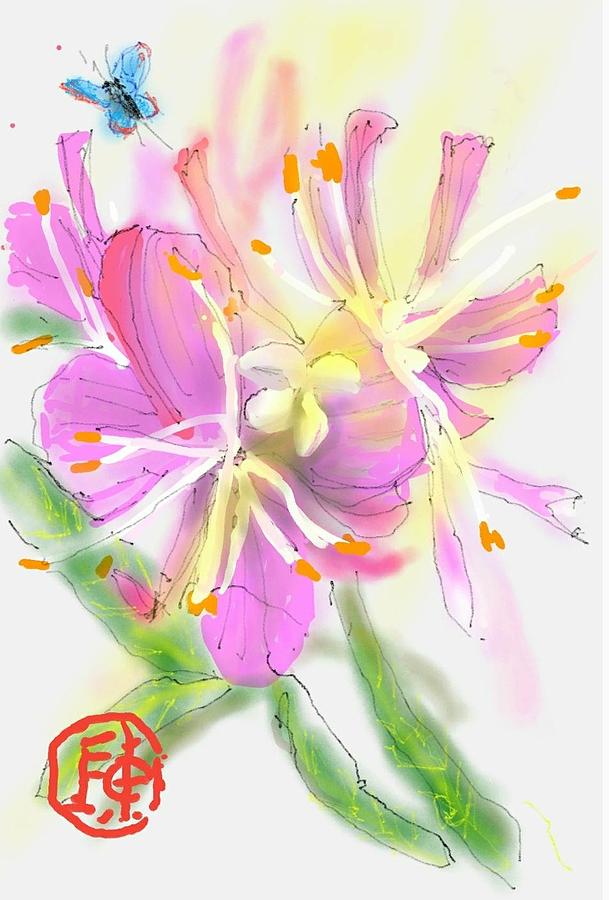 Pink Flower Digital Art by Debbi Saccomanno Chan
