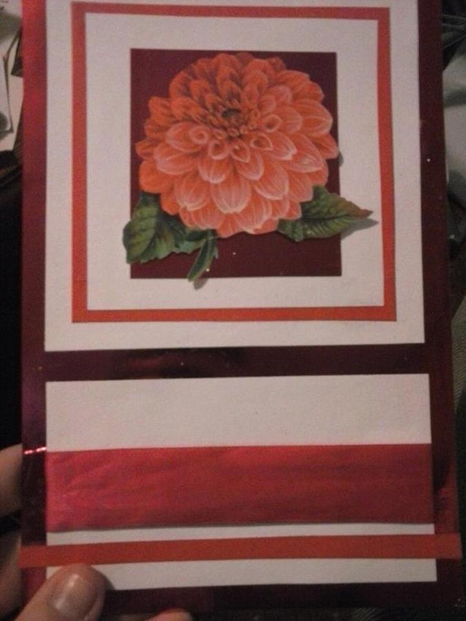 Pink Flower Greeting Card Mixed Media by Cynthia Perkins