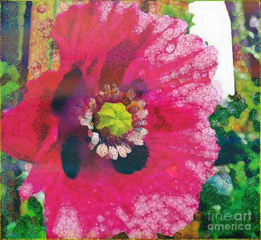 Cover Painting - Pink Flower On Paper In The Mix by Catherine Lott