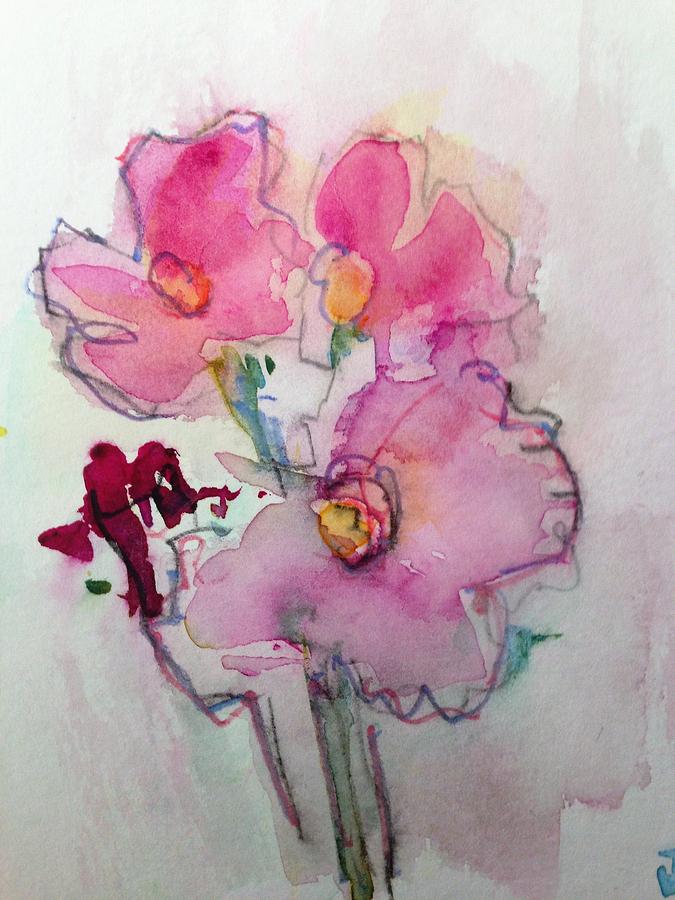 Pink Flower Party Painting by Britta Zehm - Fine Art America