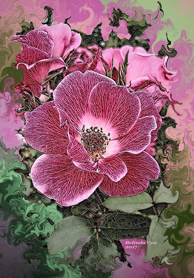 Pink Flowers Digital Art by Artful Oasis