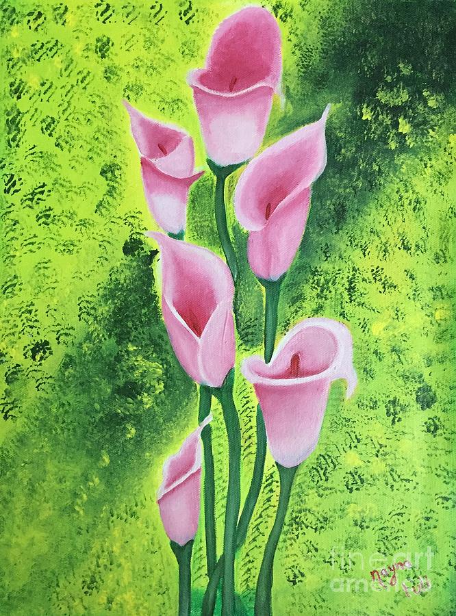 Pink Flowers Delight Painting