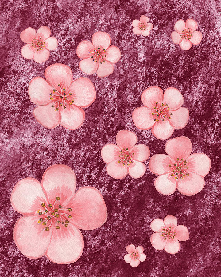 Pink Flowers Happy Garden II Painting by Irina Sztukowski