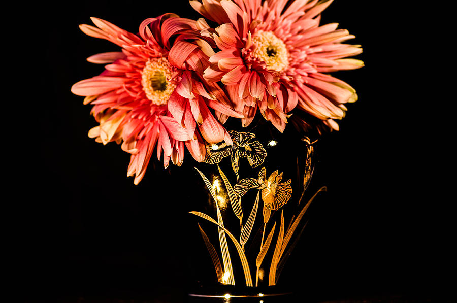Pink Flowers In A Vase Photograph by Gerald Kloss