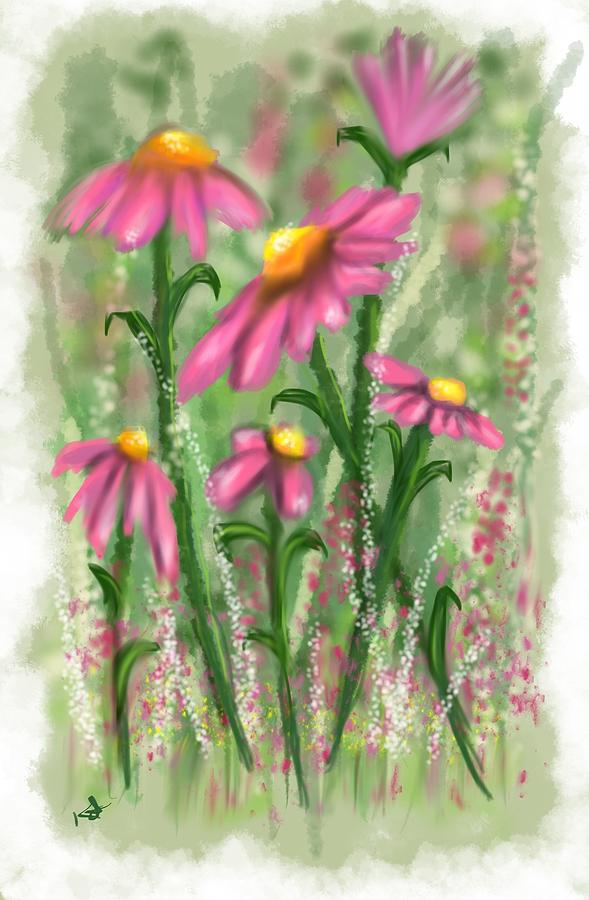 Pink flowers Painting by Kathleen Hromada