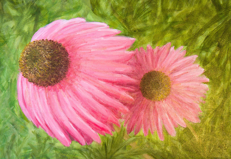 Pink Flowers Painting - Pink Flowers by Paul Bartoszek