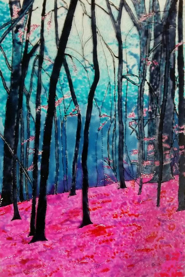 Pink forest Glass Art by Sana Habib - Fine Art America