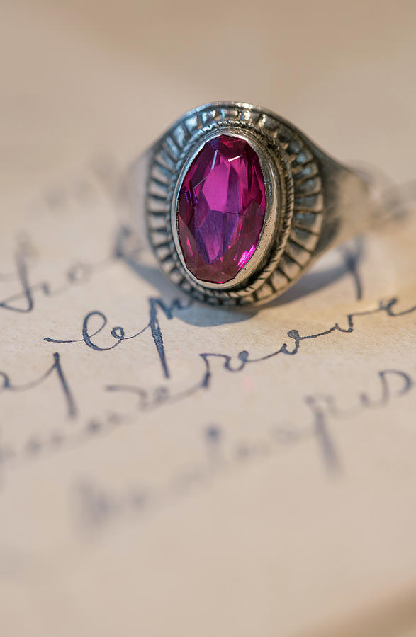 Pink Gem silver ring Photograph by Jaroslaw Blaminsky