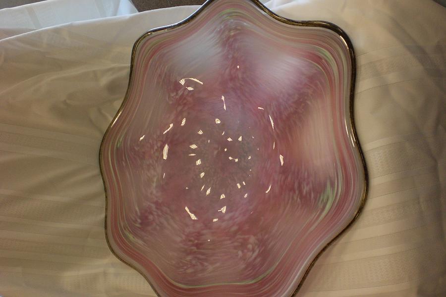 Bowl Glass Art - Pink Handblown Glass Bowl by Jason Pollack