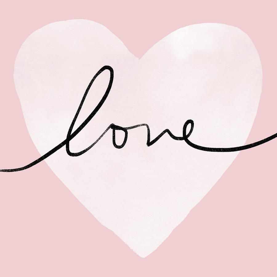 Valentines Day Digital Art - Pink Heart Love- Art by Linda Woods by Linda Woods
