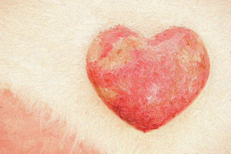 Pink Heart Soft and Painterly Photograph by Carol Leigh