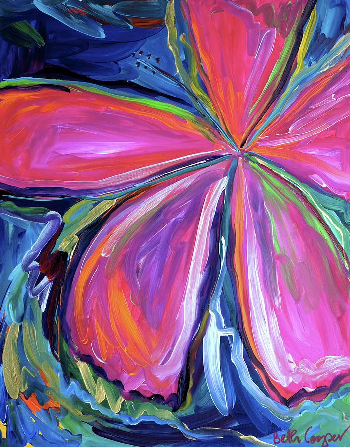 Flowers Still Life Painting - Pink Hibiscus II by Beth Cooper
