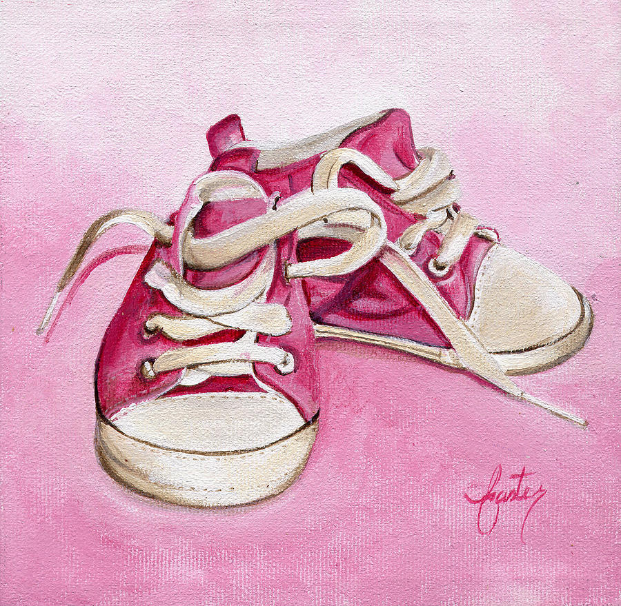 Pink High-Tops Painting by Daniela Easter