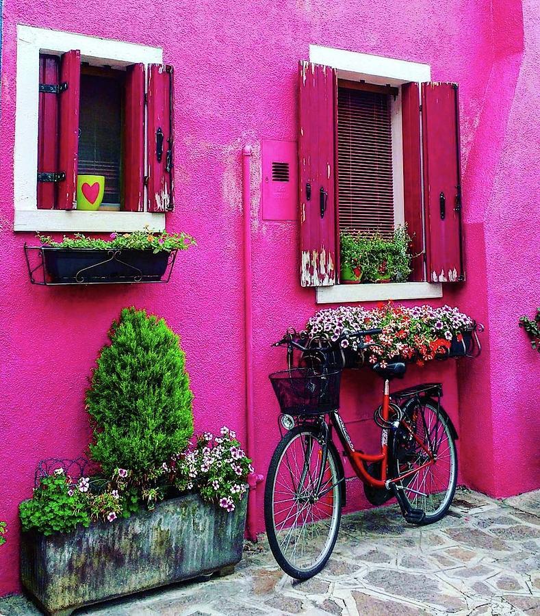Architecture Photograph - Pink house in Burano 2 by Happy Home Artistry