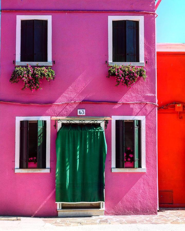 Architecture Photograph - Pink House in Burano by Happy Home Artistry