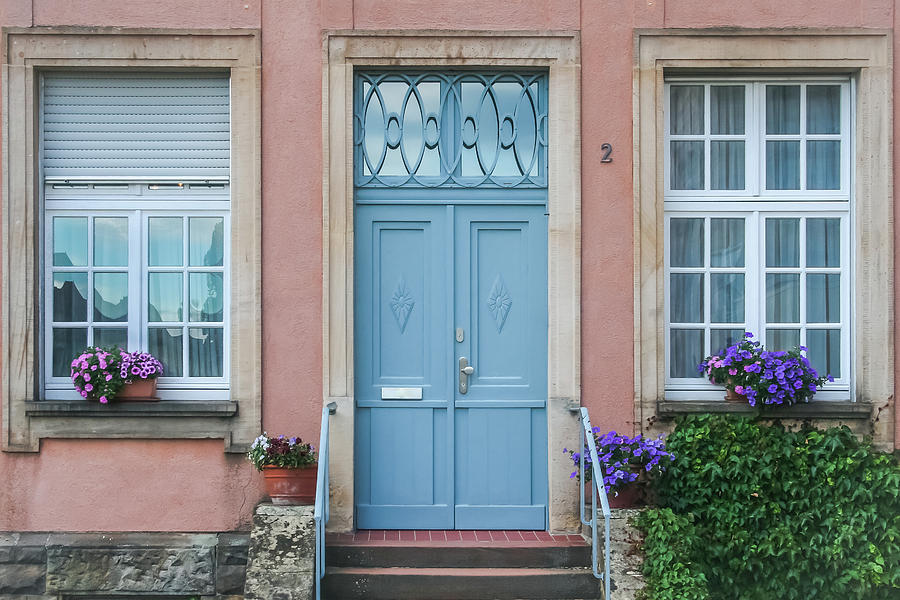 Pink House with Blue Door Photograph by Amy Sorvillo - Fine Art America