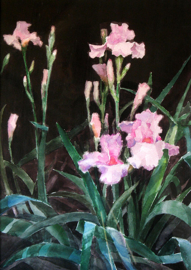 Iris Painting - Pink Irises by Bill Meeker