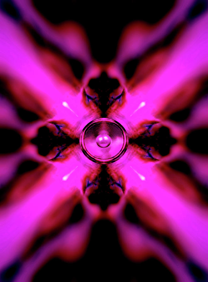 Pink kaleidoscope music speaker  Digital Art by Steve Ball
