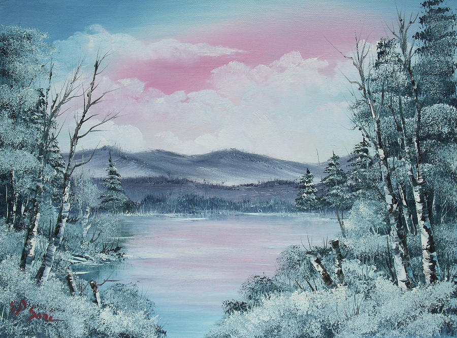Landscape Painting - Pink Lake by Sead Pozegic