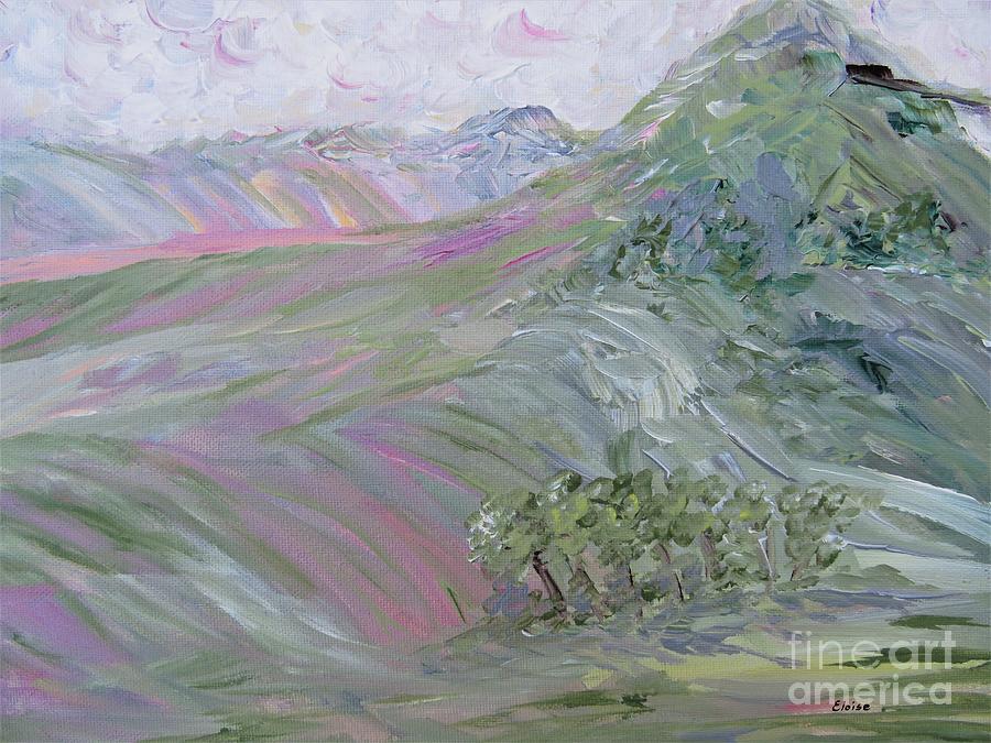 Pink Landscape Under Rosy Clouds Painting