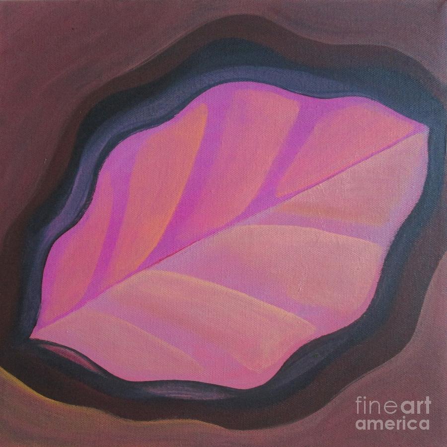Pink Leaf Painting by Helena Tiainen