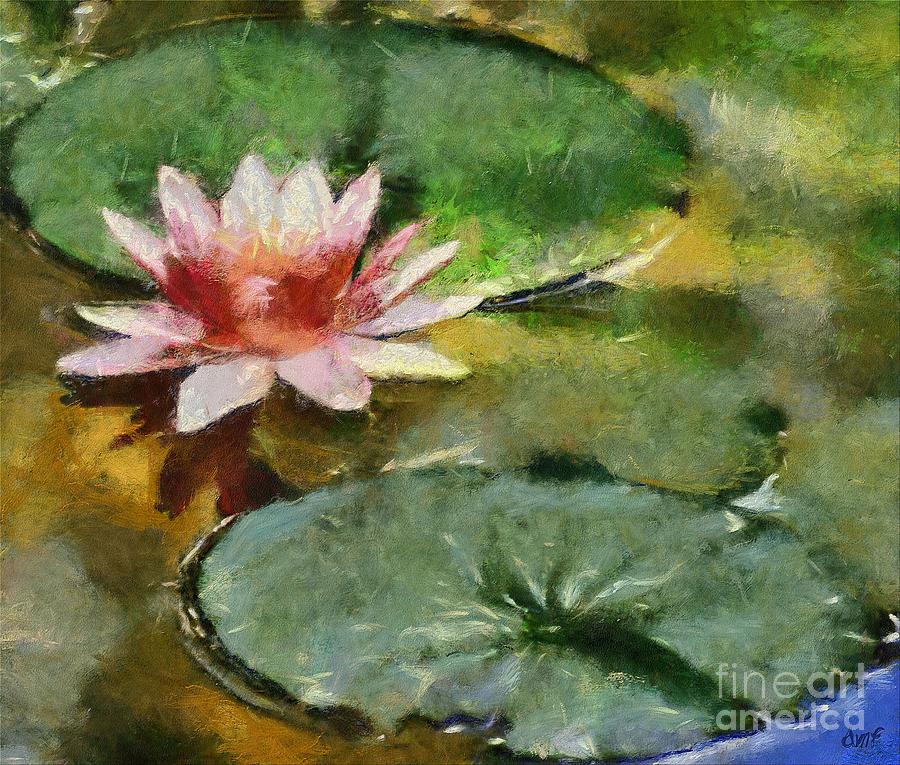 Pink Lilly Painting by Dragica  Micki Fortuna