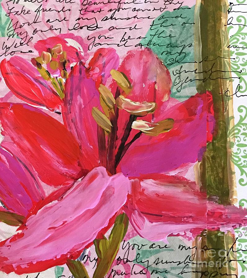 Pink Lily 2 Painting by Sherry Harradence