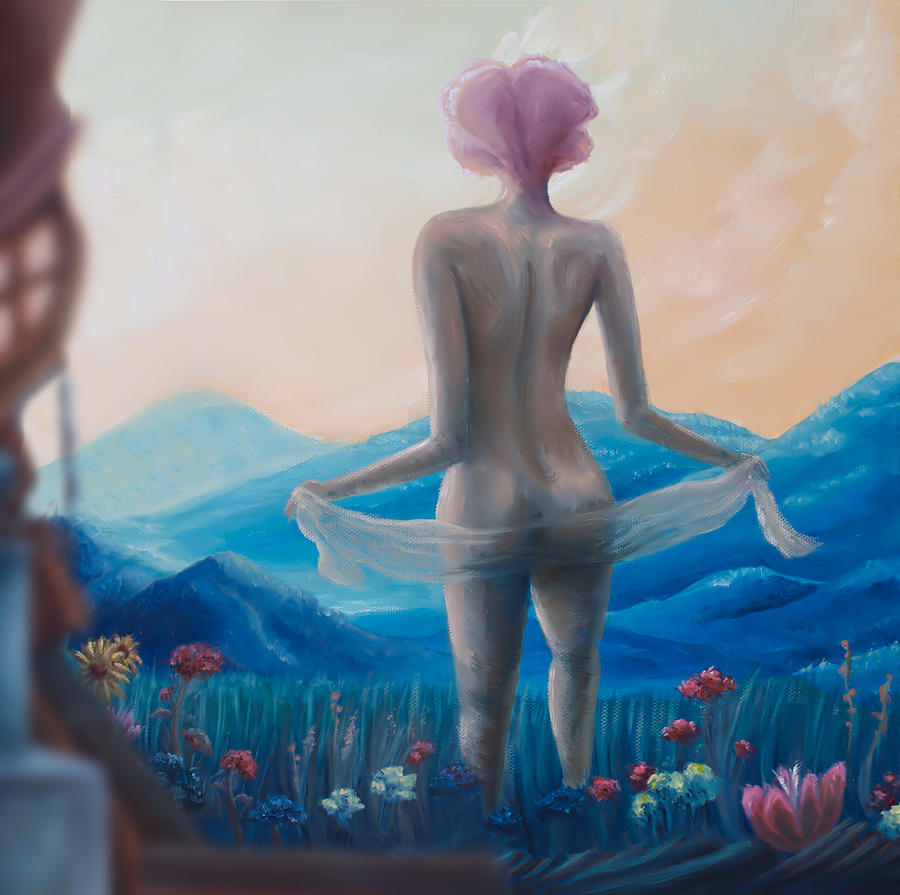 Surreal Painting - Pink Lily by Brian Nunes Surreal Painting - Pink Lily by Brian Nunes