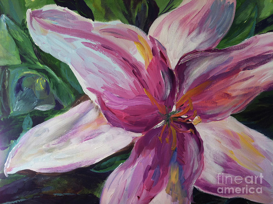 Pink Lily Painting by Susan Wood | Fine Art America