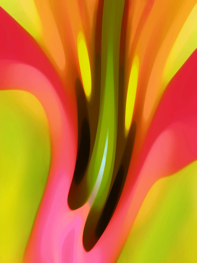 Abstract Painting - Pink Lily Vertical by Amy Vangsgard