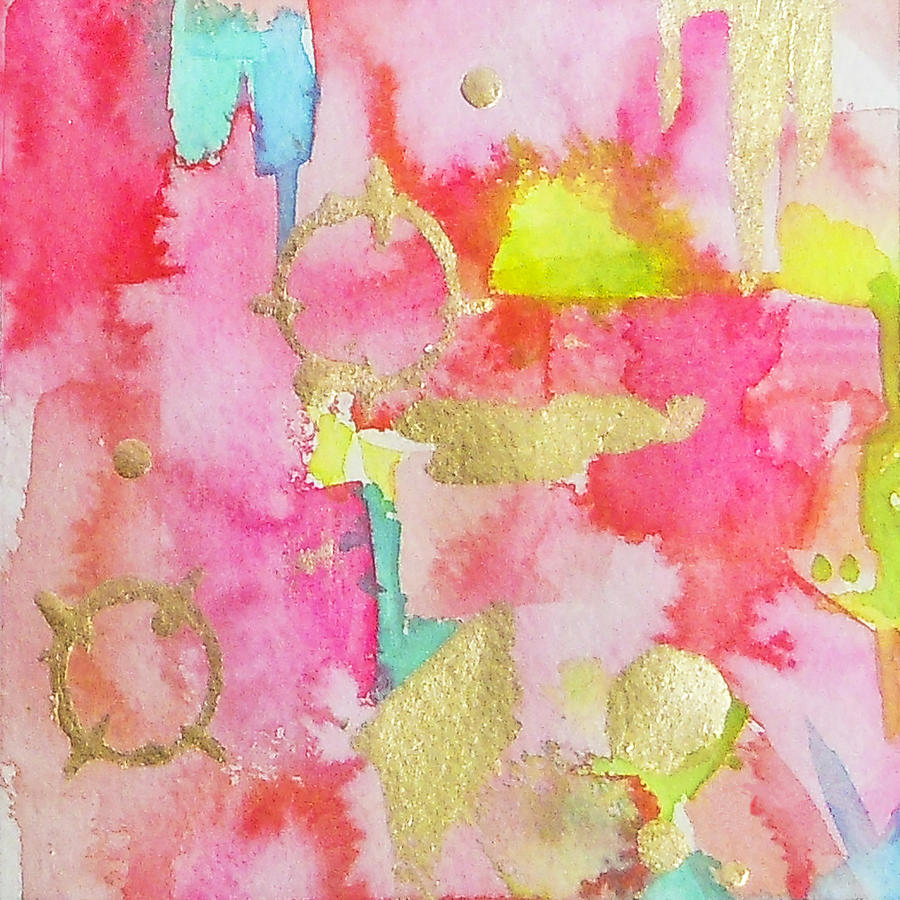Abstract Painting - Pink Links by Roleen Senic