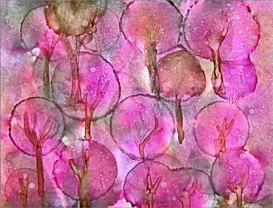 Pink Lollipop Trees Alcohol Inks by Danielle Parent Pink Lollipop Trees Alcohol Inks by Danielle Parent
