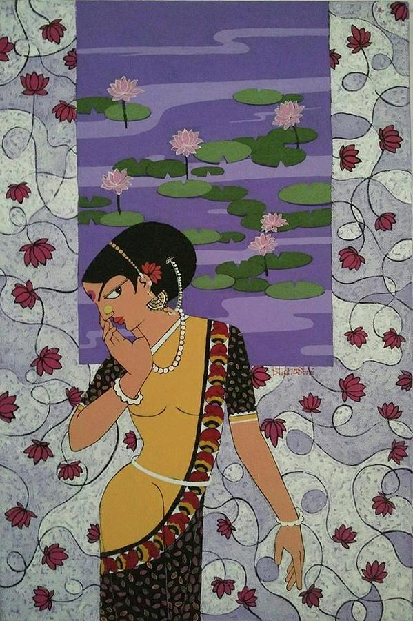 Lotus Drawing - Pink Lotus by Dhanashri Pendse