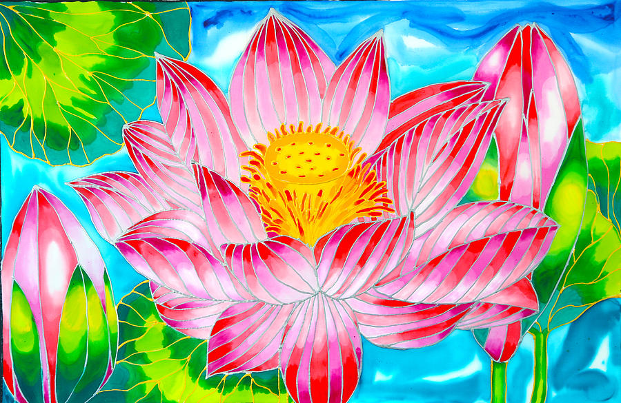 Caye Caulker Painting - Pink Lotus of Belize by Lee Vanderwalker