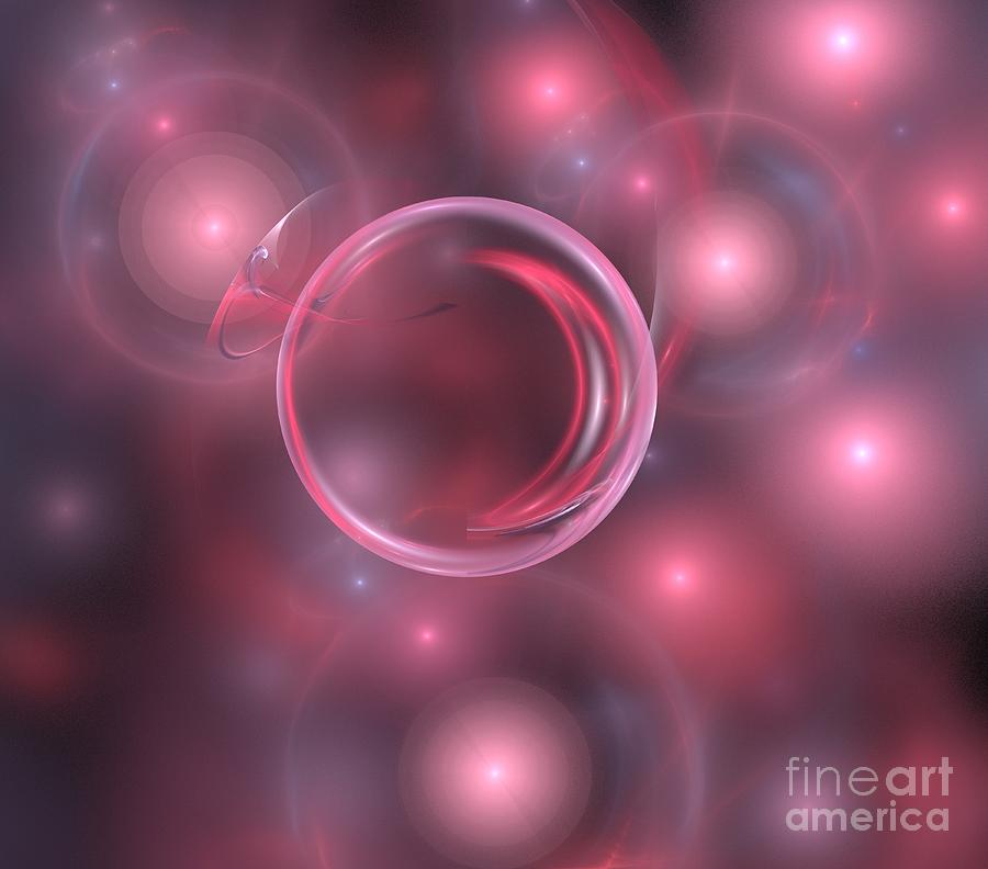 Abstract Digital Art - Pink Magma Spheres by Kim Sy Ok