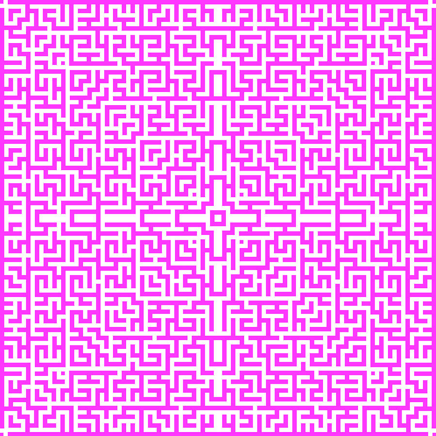 Pattern Digital Art - Pink Maze Pattern by SharaLee Art
