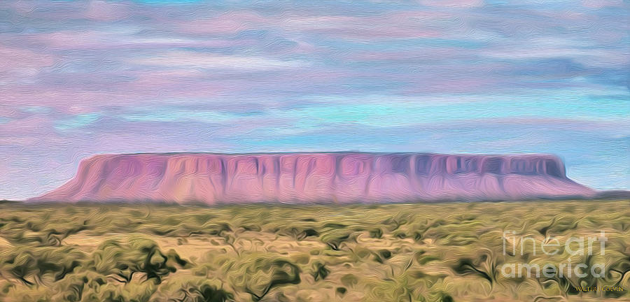 Pink Mesa Digital Art by Walter Colvin