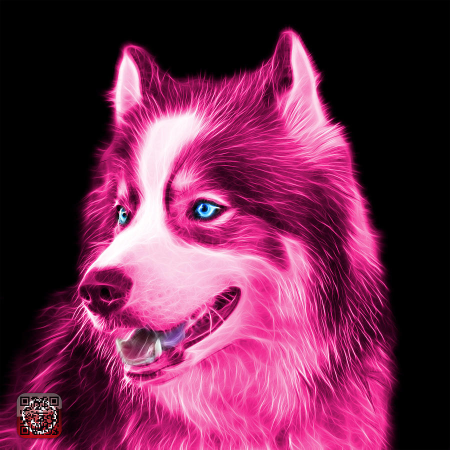 Pink Modern Siberian Husky Dog Art - 6024 - BB Painting by James Ahn