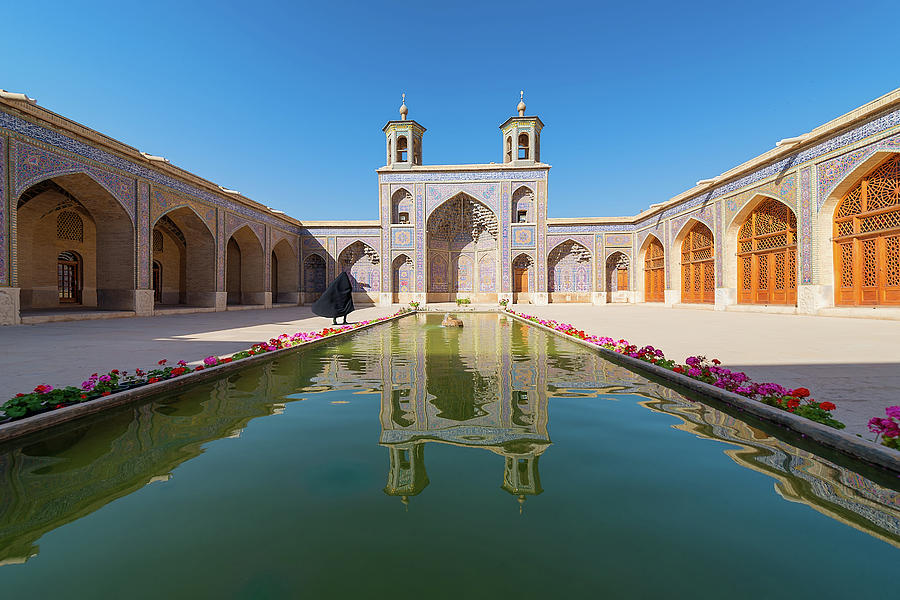 Pink Mosque with reflection Photograph by Elena Riim | Fine Art America