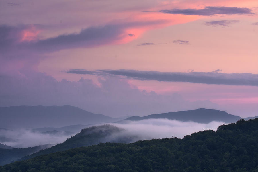 Pink Mountain Sunset Photograph by Ken Barrett